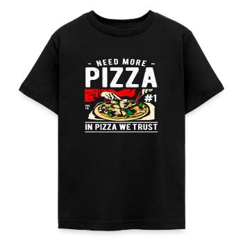 Pizza - Teenager T-Shirt - Schwarz - Vorne - AI Model Teenager Male light (155cm)