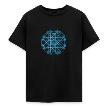 Mandala bleu celtique - T-shirt Ado - noir - Devant - AI Model Teenager Male light (155cm)