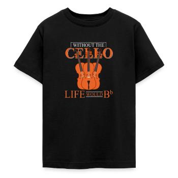 Violoncelle - T-shirt Ado - noir - Devant - AI Model Teenager Male light (155cm)