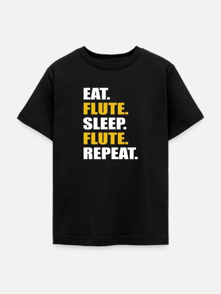 Flöte Blasinstrument Musikinstrument - Teenager T-Shirt - Schwarz