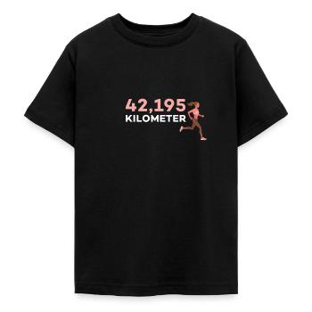Marathon 42,195 km - Teenager T-Shirt - Schwarz - Vorne - AI Model Teenager Male light (155cm)