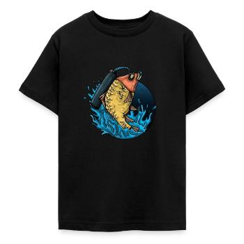 Angeln Tshirt Mann Fischer Rute Fischfang Fishing - Teenager T-Shirt - Schwarz - Vorne - AI Model Teenager Male light (155cm)