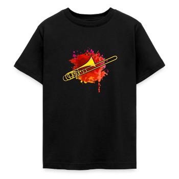Posaune Instrument Blaskapelle Posaunist Geschenk - Teenager T-Shirt - Schwarz - Vorne - AI Model Teenager Male light (155cm)