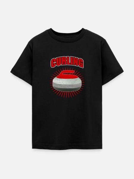 Curling - Teenager T-Shirt - Schwarz