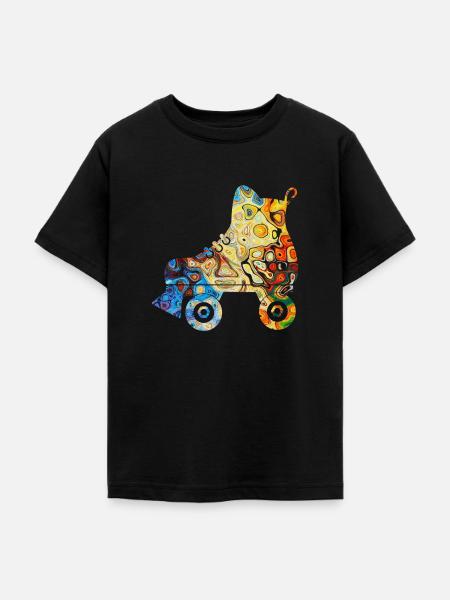Rollschuhe - Teenager T-Shirt - Schwarz