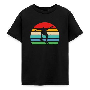 Skate Skateboard Retro Skater skaten Vintage - Teenager T-Shirt - Schwarz - Vorne - AI Model Teenager Male light (155cm)