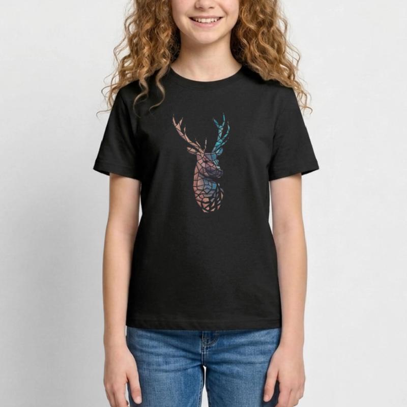 Low Poly Hirsch Gradient Teenager T-Shirt