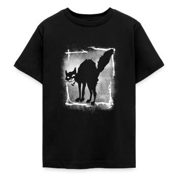 schwarze Katze I Antifa I Anarchy cat I Sab Cat - Teenager T-Shirt - Schwarz - Vorne - AI Model Teenager Male light (155cm)