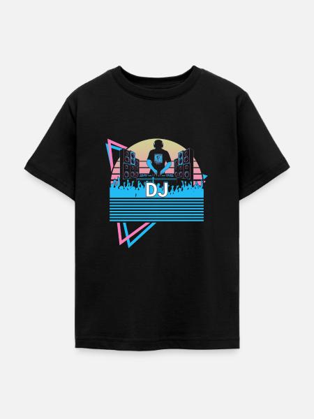 Dj Disc Jockey Retro - Teenager T-Shirt - Schwarz