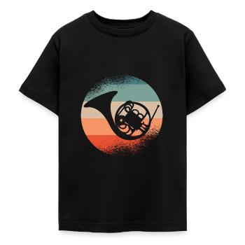 French Horn Hornist - Teenager T-Shirt - Schwarz - Vorne - AI Model Teenager Male light (155cm)