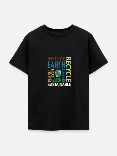 recycle earth - Teenager T-Shirt - Schwarz