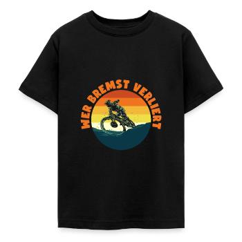 MTB Mountainbike - Teenager T-Shirt - Schwarz - Vorne - AI Model Teenager Male light (155cm)