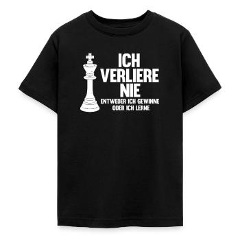 Schachspieler, Ich Verliere Nie, Schach - Teenager T-Shirt - Schwarz - Vorne - AI Model Teenager Male light (155cm)