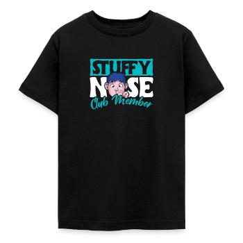 Stuffy Nose Club Member Shirt Gift - Teenage T-Shirt - black - Front - AI Model Teenager Male light (155cm)