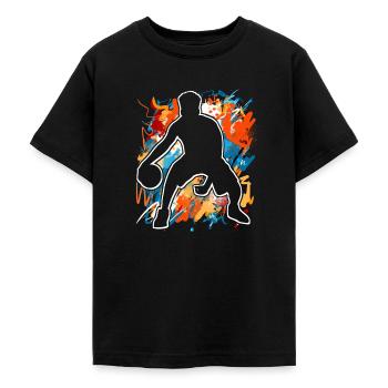 Basketball Basketballer - Teenager T-Shirt - Schwarz - Vorne - AI Model Teenager Male light (155cm)