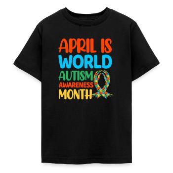 Autism Autistic - Teenage T-Shirt - black - Front - AI Model Teenager Male light (155cm)
