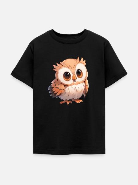 Eule - Teenager T-Shirt - Schwarz