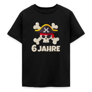 6. Geburtstag Pirat 6 Jahre Jungen Geschenk - Teenager T-Shirt - Schwarz - Vorne - AI Model Teenager Male light (155cm)