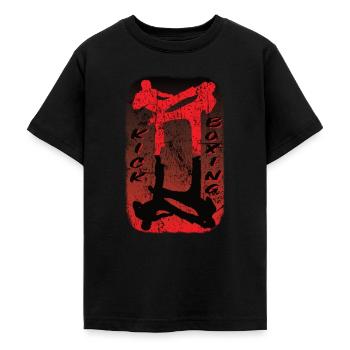 Kickboxing - Teenage T-Shirt - black - Front - AI Model Teenager Male light (155cm)