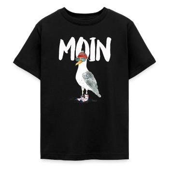 MÖWE MOIN NORDSEE - Teenager T-Shirt - Schwarz - Vorne - AI Model Teenager Male light (155cm)