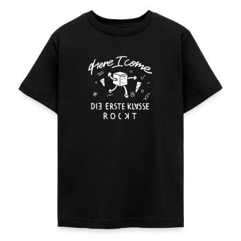 Einschulung 1. Klasse - Teenager T-Shirt - Schwarz - Vorne - AI Model Teenager Male light (155cm)
