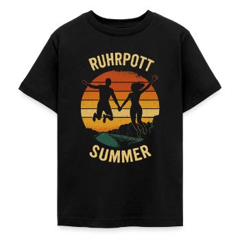 Ruhrgebiet Ruhrpott Sommer Kanal Romantik - Teenager T-Shirt - Schwarz - Vorne - AI Model Teenager Male light (155cm)