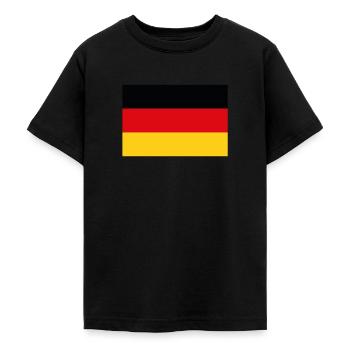 Offizielle Deutschlandflagge Deutscher Landesstolz - Teenager T-Shirt - Schwarz - Vorne - AI Model Teenager Male light (155cm)