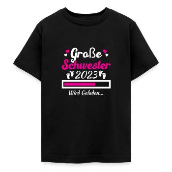 Kinder Ich werde Große Schwester 2023 - Teenager T-Shirt - Schwarz - Vorne - AI Model Teenager Male light (155cm)