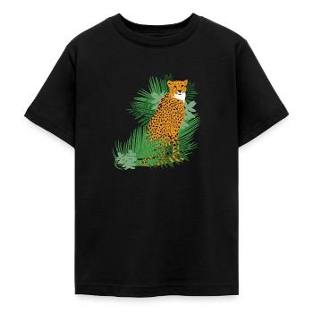 Dschungle Tier Gepard - Teenager T-Shirt - Schwarz - Vorne - AI Model Teenager Male light (155cm)