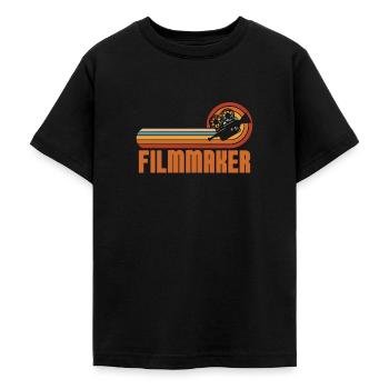 Cinéaste Cinéaste Caméra Rétro Cinématographe - T-shirt Ado - noir - Devant - AI Model Teenager Male light (155cm)