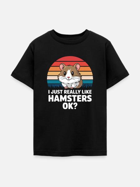 Hamster - Teenager T-Shirt - Schwarz