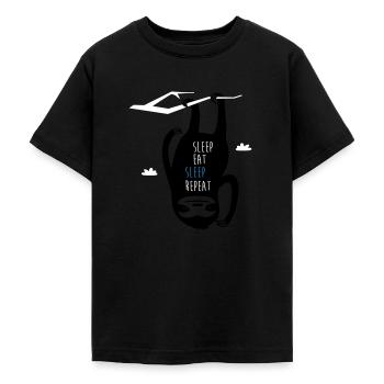 Sleep Eat Sleep Repeat Sloth - Teenage T-Shirt - black - Front - AI Model Teenager Male light (155cm)