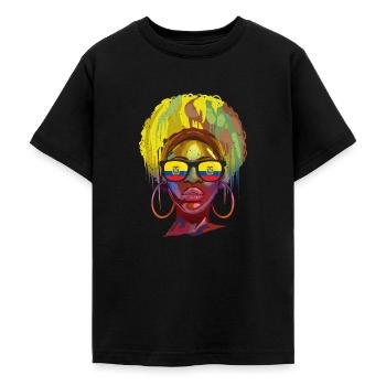 Équateur - T-shirt Ado - noir - Devant - AI Model Teenager Male light (155cm)
