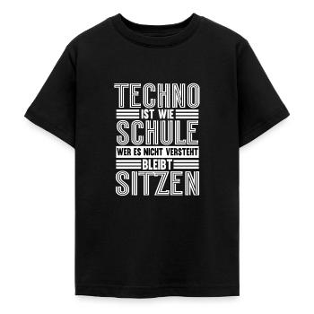 Techno Ist Wie Schule Techno - Teenager T-Shirt - Schwarz - Vorne - AI Model Teenager Male light (155cm)