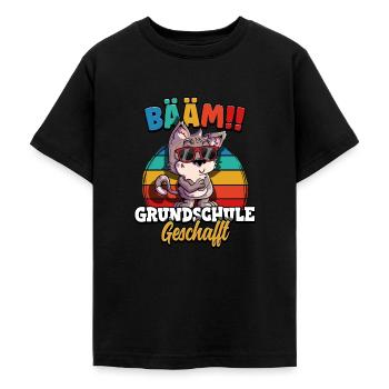 Bääm Grundschule Geschafft - Teenager T-Shirt - Schwarz - Vorne - AI Model Teenager Male light (155cm)