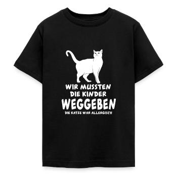 Katze lustig - Teenager T-Shirt - Schwarz - Vorne - AI Model Teenager Male light (155cm)