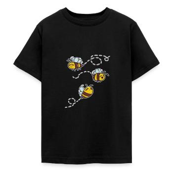 kinder shirt schwarz mit lustigen biene motiv - Teenager T-Shirt - Schwarz - Vorne - AI Model Teenager Male light (155cm)