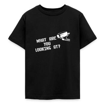 WHAT ARE YOU LOOKING AT CCTV Kamera Street Art - Teenager T-Shirt - Schwarz - Vorne - AI Model Teenager Male light (155cm)