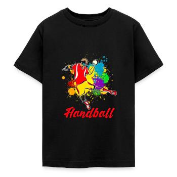 handball - T-shirt Ado - noir - Devant - AI Model Teenager Male light (155cm)