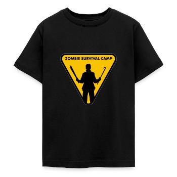 Zombie Survival Camp. - Teenage T-Shirt - black - Front - AI Model Teenager Male light (155cm)