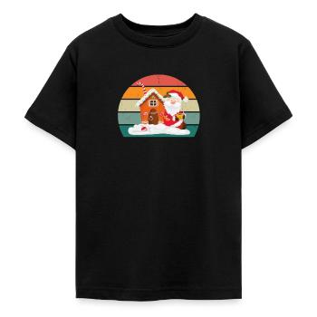weihnachtsmann heilige nacht stille weihnachten - Teenager T-Shirt - Schwarz - Vorne - AI Model Teenager Male light (155cm)