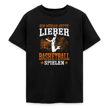 Würde lieber Basketball Basketballer - Teenager T-Shirt - Schwarz - Vorne - AI Model Teenager Male light (155cm)