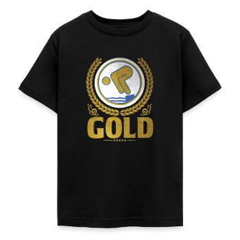 Gold Schwimmprüfung Schwimmer Geschenk - Teenager T-Shirt - Schwarz - Vorne - AI Model Teenager Male light (155cm)