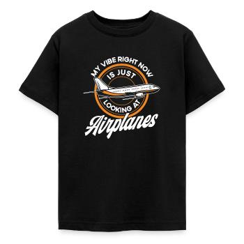 Cadeau d’atterrissage d’avion de pilote d’avion d’avion - T-shirt Ado - noir - Devant - AI Model Teenager Male light (155cm)