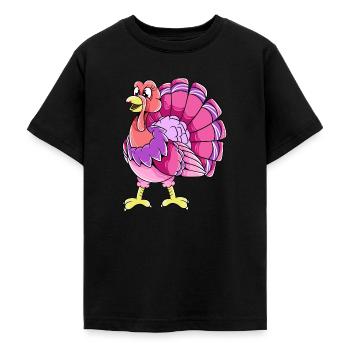 Kvinnlig Turkiet Thanksgiving - T-shirt tonåring - svart - Fram - AI Model Teenager Male light (155cm)