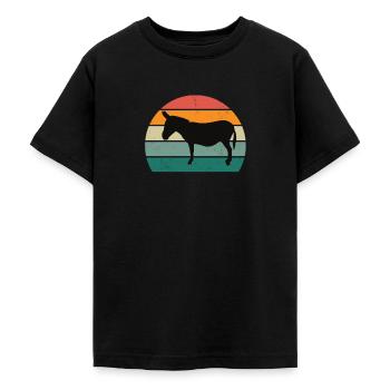 Eselin Graue Tiere IA störisches Tier Reiten Esel - Teenager T-Shirt - Schwarz - Vorne - AI Model Teenager Male light (155cm)
