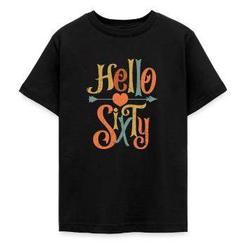 Vintage Hello Sixty 60. Geburtstag Geschenk - Teenager T-Shirt - Schwarz - Vorne - AI Model Teenager Male light (155cm)