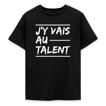 J'y Vais Au Talent J y Vais Au Culot Zero Pression - T-shirt Ado - noir - Devant - AI Model Teenager Male light (155cm)