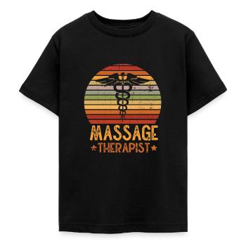 Massothérapeute Thérapie Masseuse Appréciation - T-shirt Ado - noir - Devant - AI Model Teenager Male light (155cm)