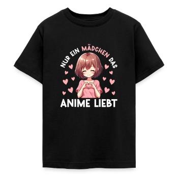 Juste une fille qui aime les mangas Kawaii animés - T-shirt Ado - noir - Devant - AI Model Teenager Male light (155cm)